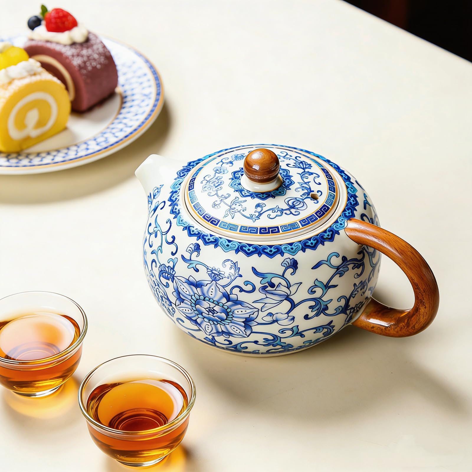 Blue and White Porcelain Small Kung Fu Teapot