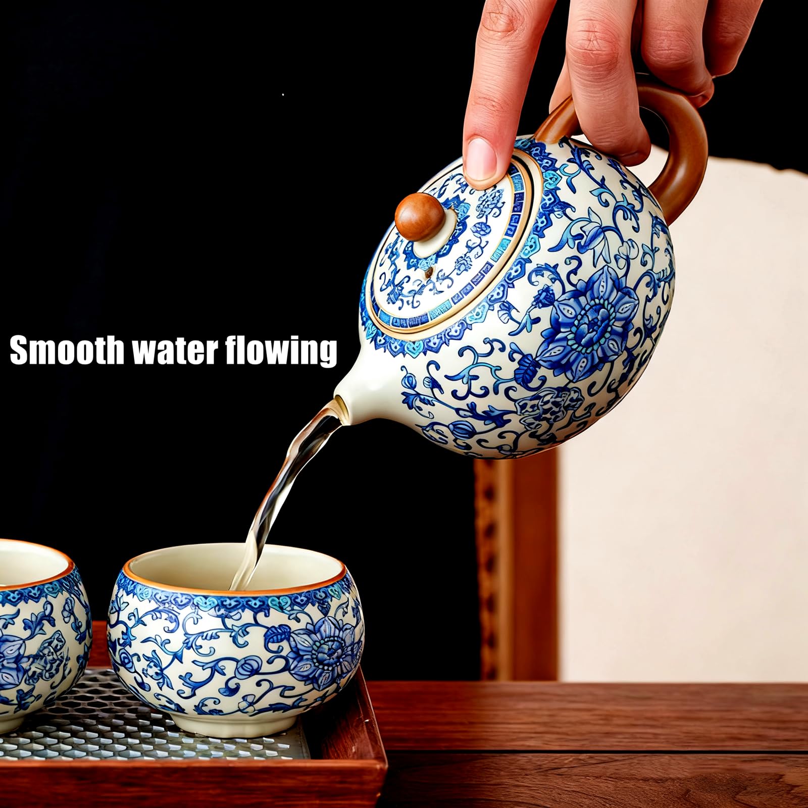 Blue and White Porcelain Small Kung Fu Teapot