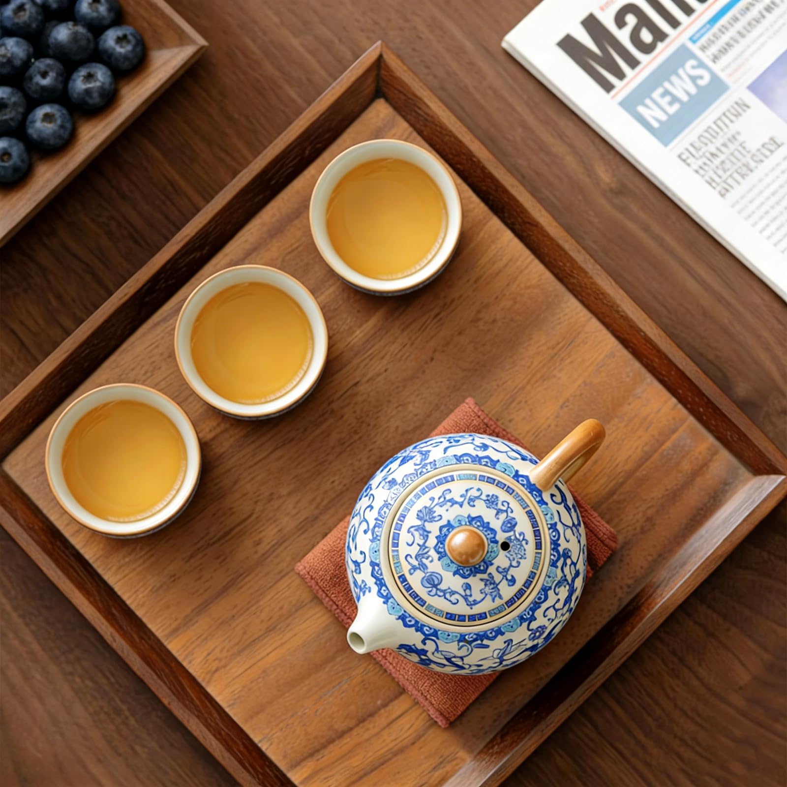 Blue and White Porcelain Small Kung Fu Teapot