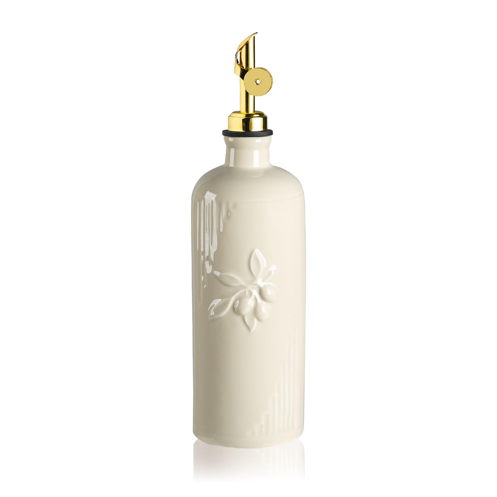 20-Ounce Ceramic Olive Oil Dispenser with Gold Spout