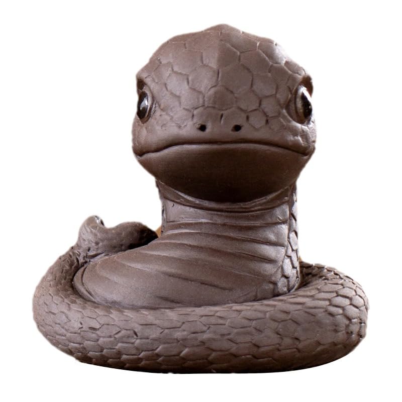 Chinese Zisha Snake Tea Pet, Handmade Purple Clay for Kung Fu Tea Tray