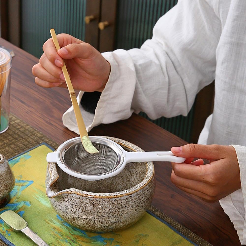 5.2-Inch Stoneware Porcelain Matcha Bowl with Spout