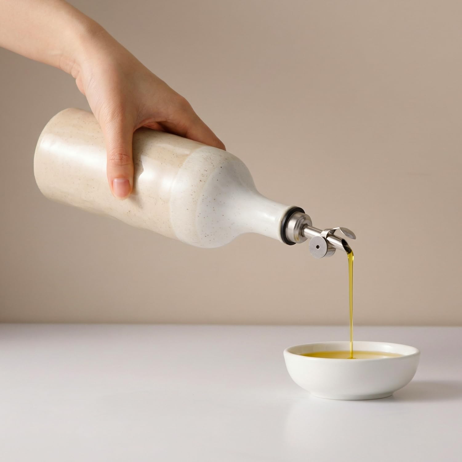 23-Ounce Ceramic Olive Oil Dispenser with Gravity Spout
