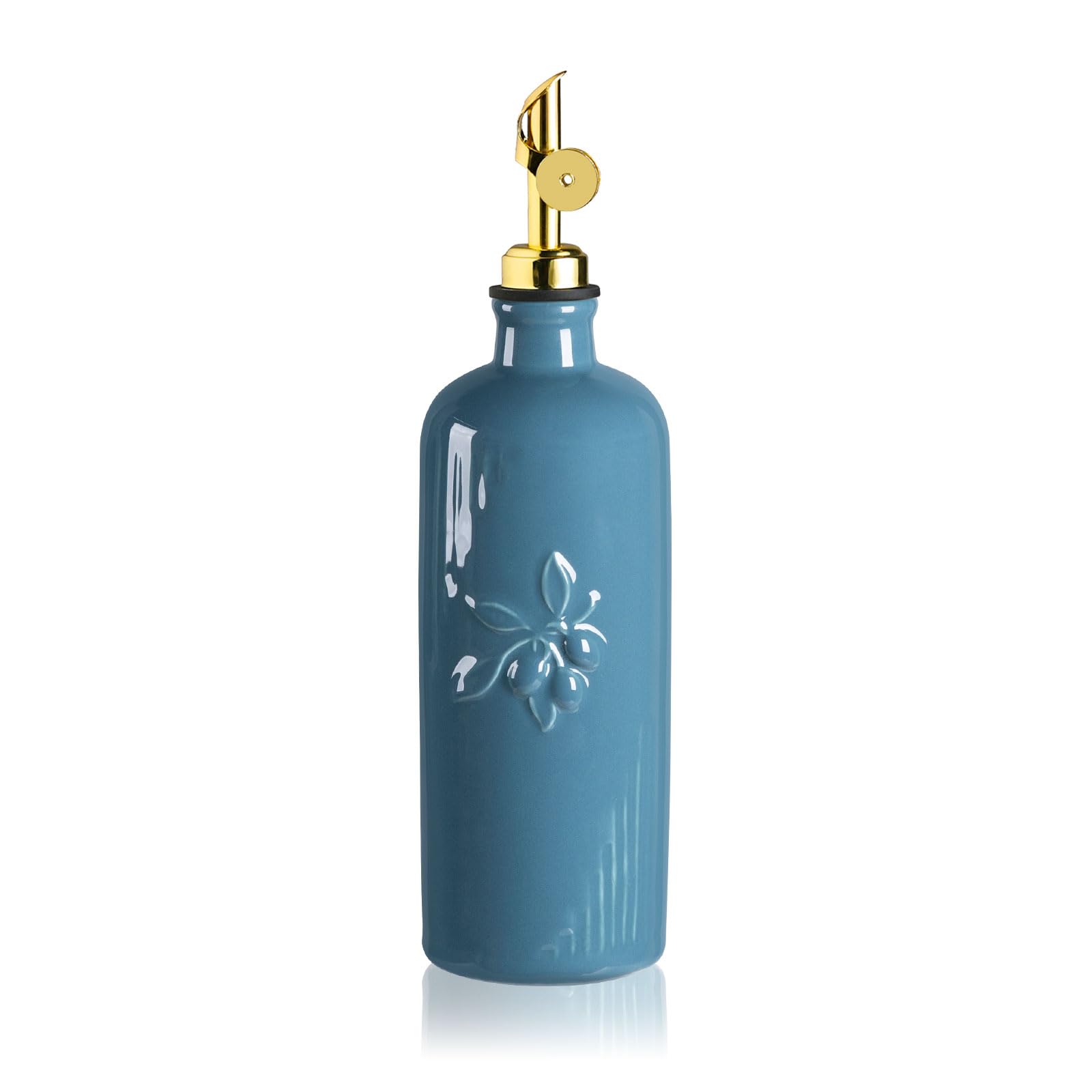 20-Ounce Ceramic Olive Oil Dispenser with Gold Spout