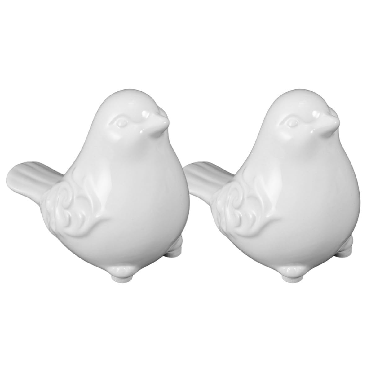 2-Piece Ceramic Bird Statues for Outdoor Garden and Home Decor