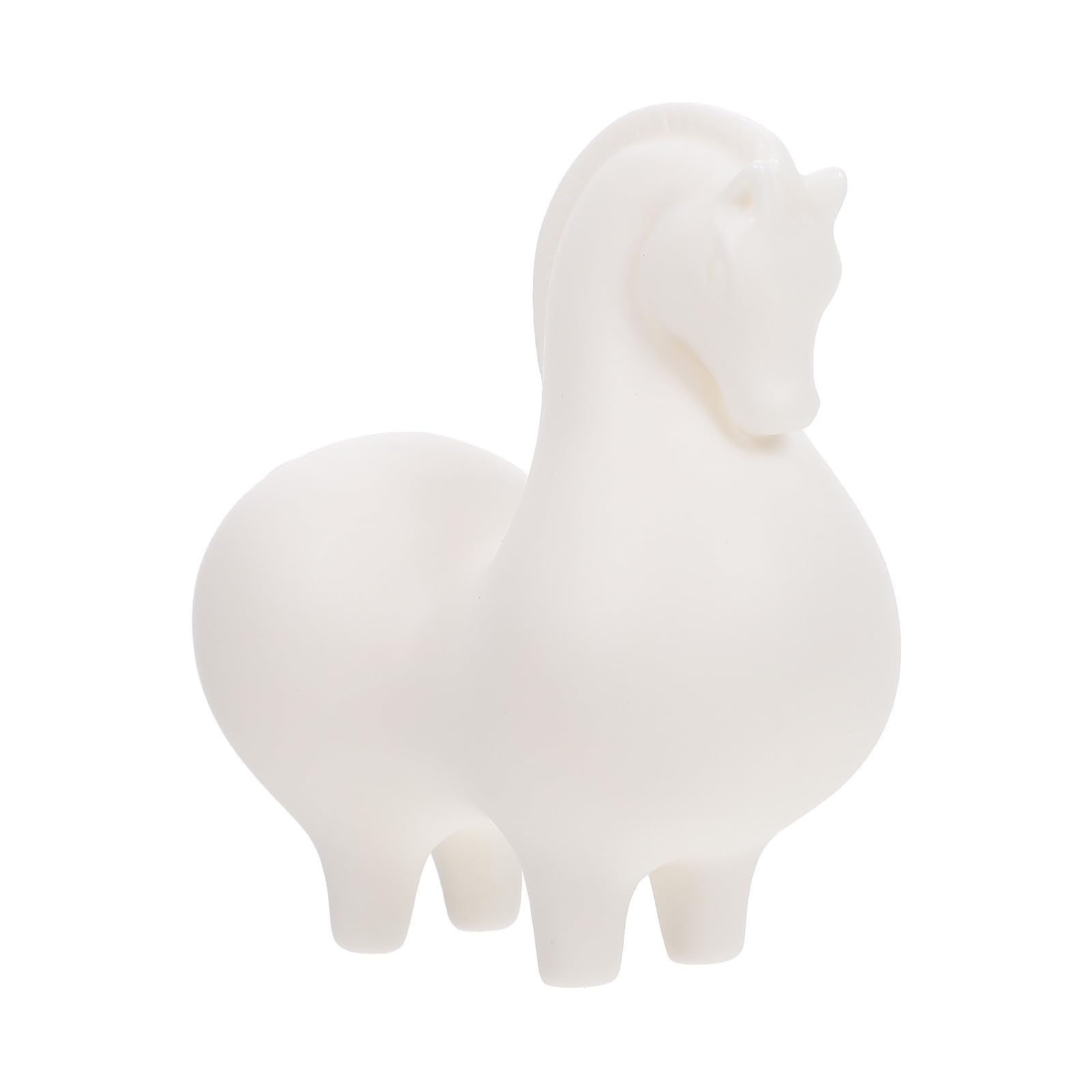 White Ceramic Horse Statue for Tabletop Decor