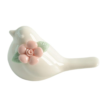 Pink Bird Figurine, Modern Ceramic Animal Sculpture for Home Decor