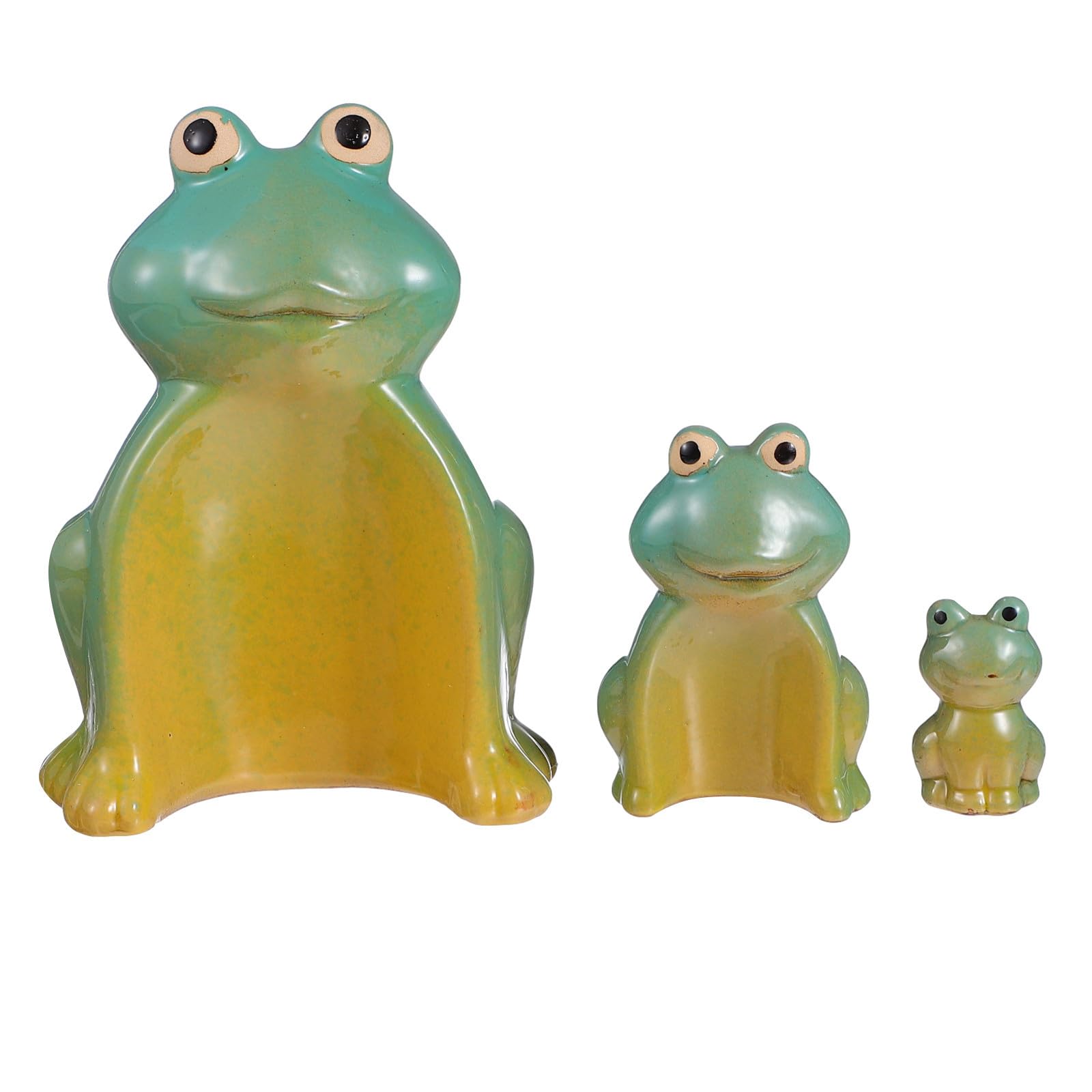 Creative Green Ceramic Frog Decoration Set for Home and Restaurant