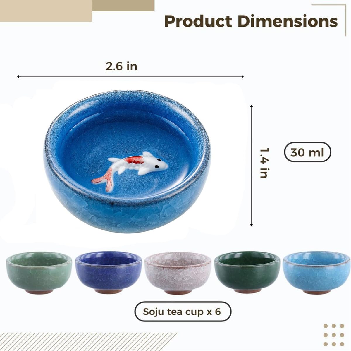 Ceramic Koi Fish Tea Cup
