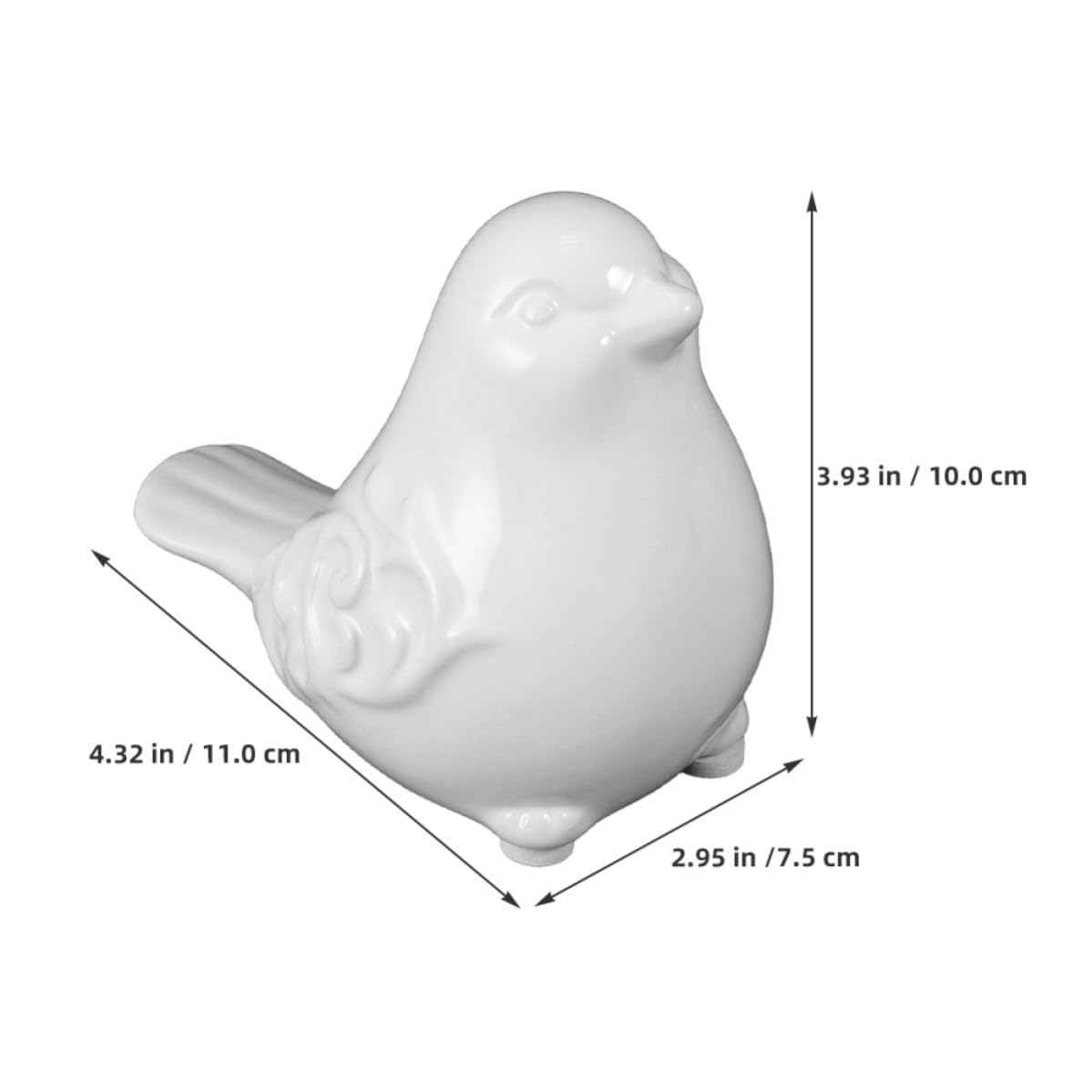 2-Piece Ceramic Bird Statues for Outdoor Garden and Home Decor