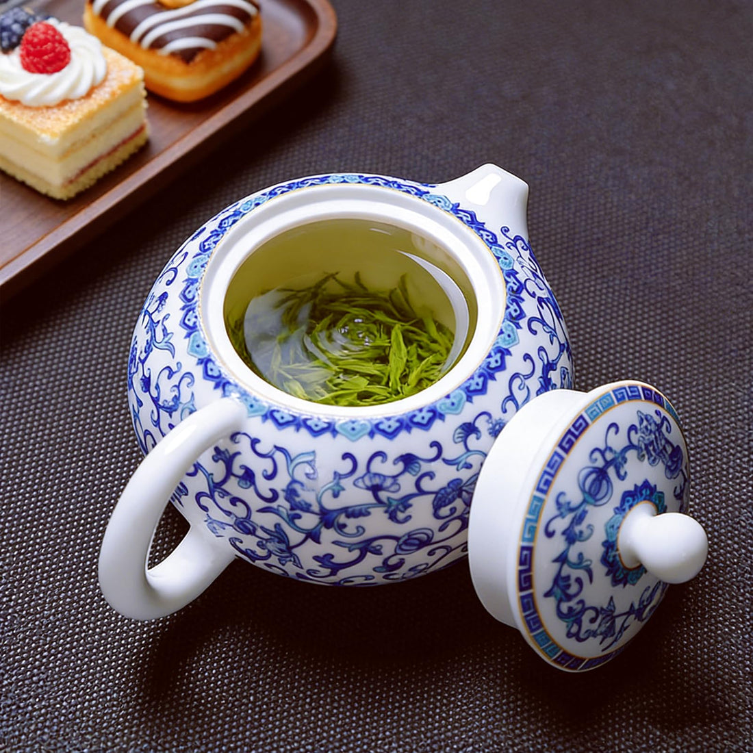 Blue and White Porcelain Small Personal Teapot