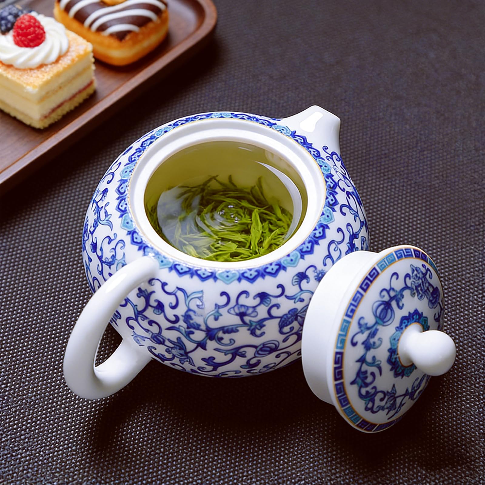 Blue and White Porcelain Small Personal Teapot