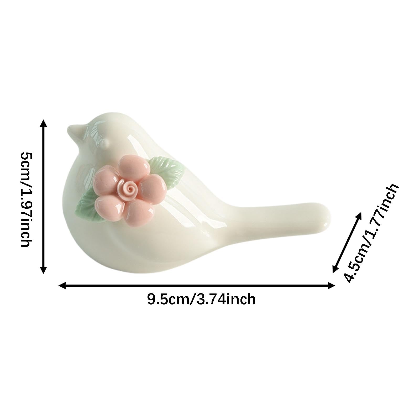 Pink Bird Figurine, Modern Ceramic Animal Sculpture for Home Decor