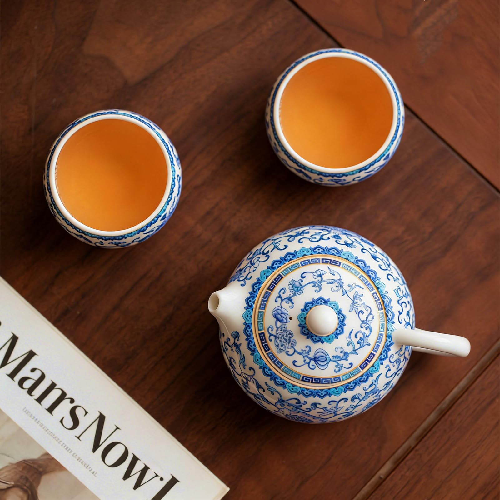 Blue and White Porcelain Small Personal Teapot