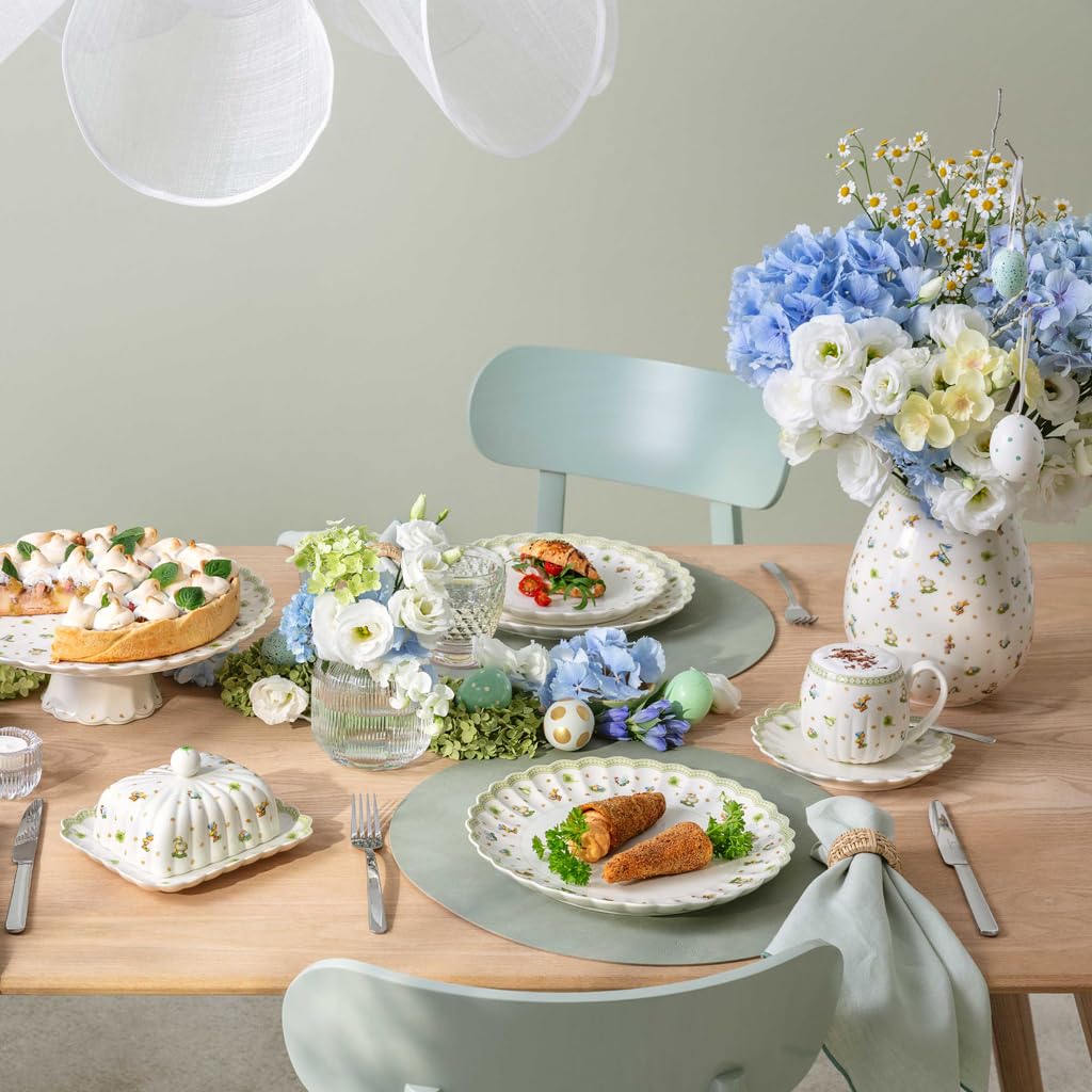 Easter Delight Six-Egg Premium Porcelain Serving Plate with Gold Accents