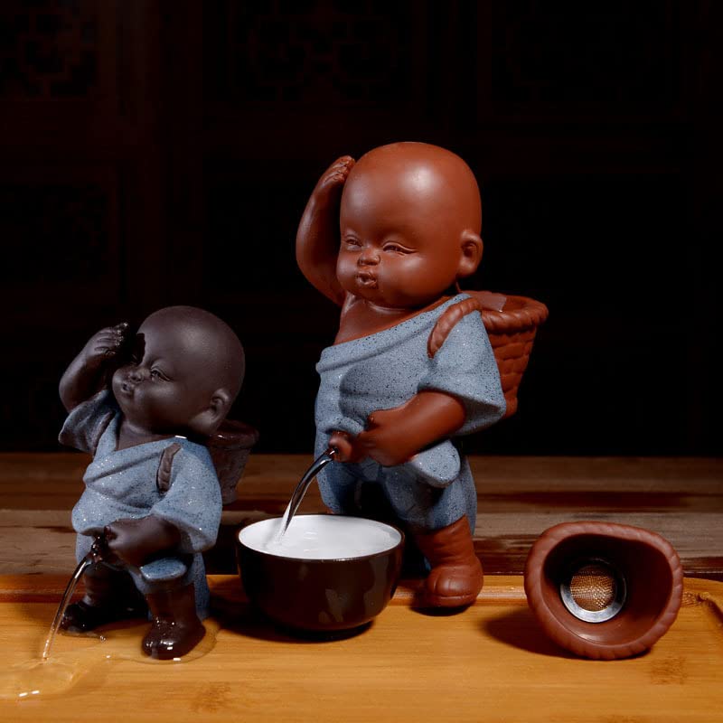 Ceramic Little Monk Tea Infuser with Creative Water Spray Design
