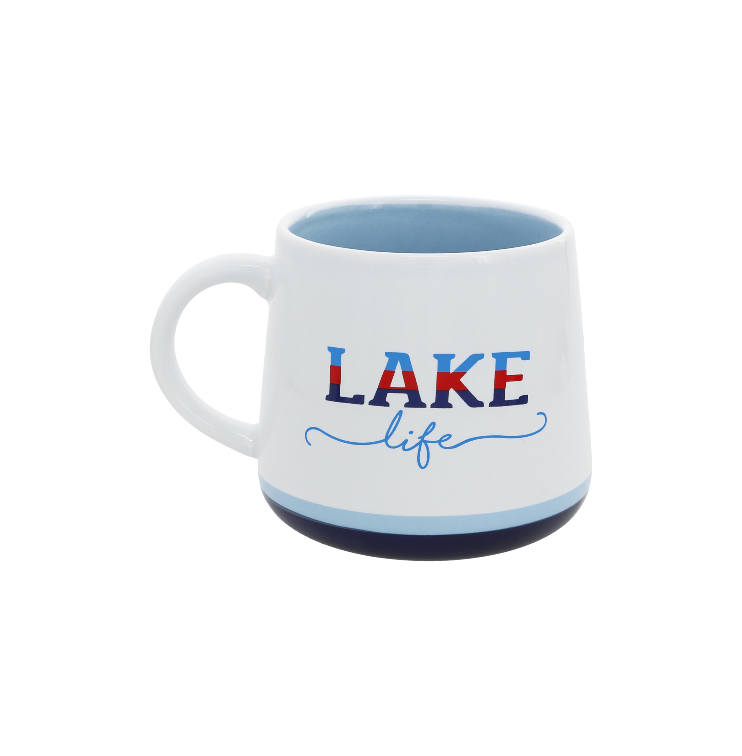 18-Ounce Lake Life Stoneware Coffee Mug with Anchor Design