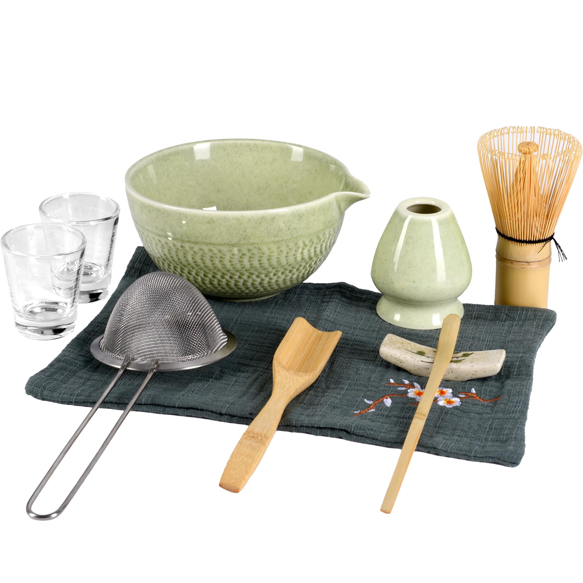 Ceramic Matcha Bowl with Pouring Spout