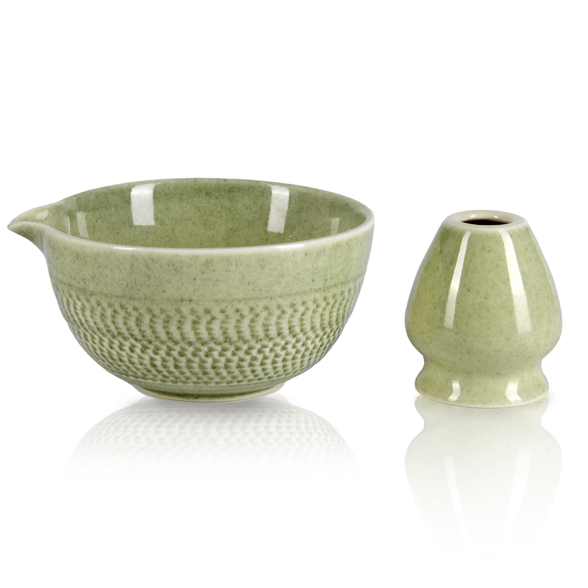 Ceramic Matcha Bowl with Pouring Spout