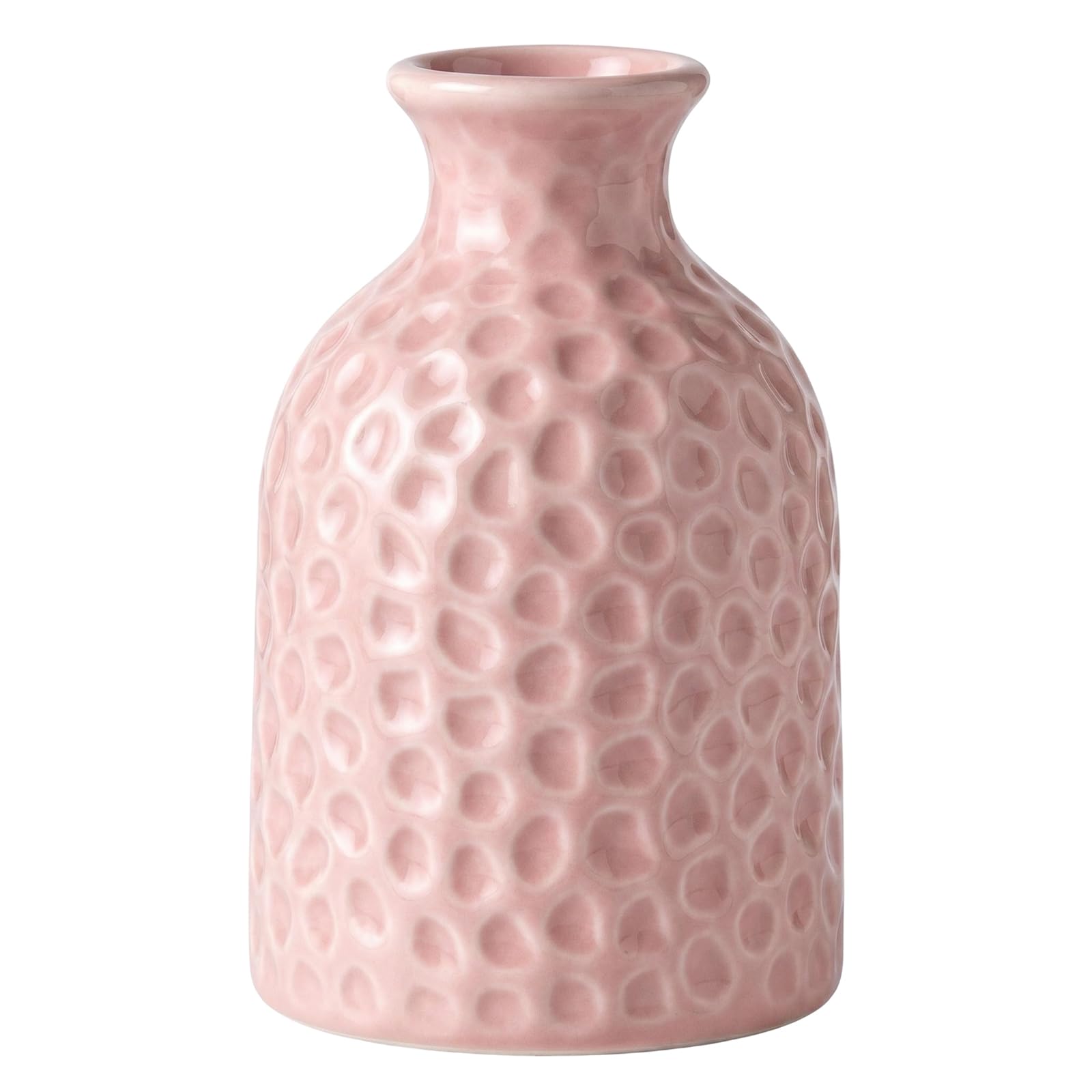 3-Inch Boho Textured Ceramic Mini Bud Vase with Honeycomb Surface