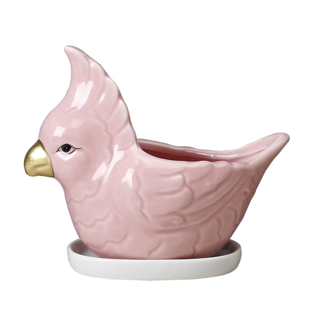Creative Ceramic Bird Mask Flower Pot Planter for Succulents and Cactus