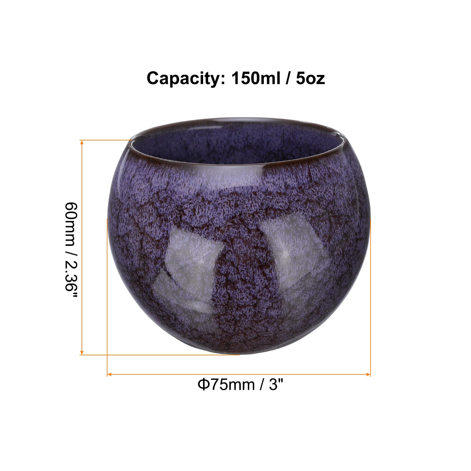 Handmade Kiln Change Ceramic Tea Bowl Set