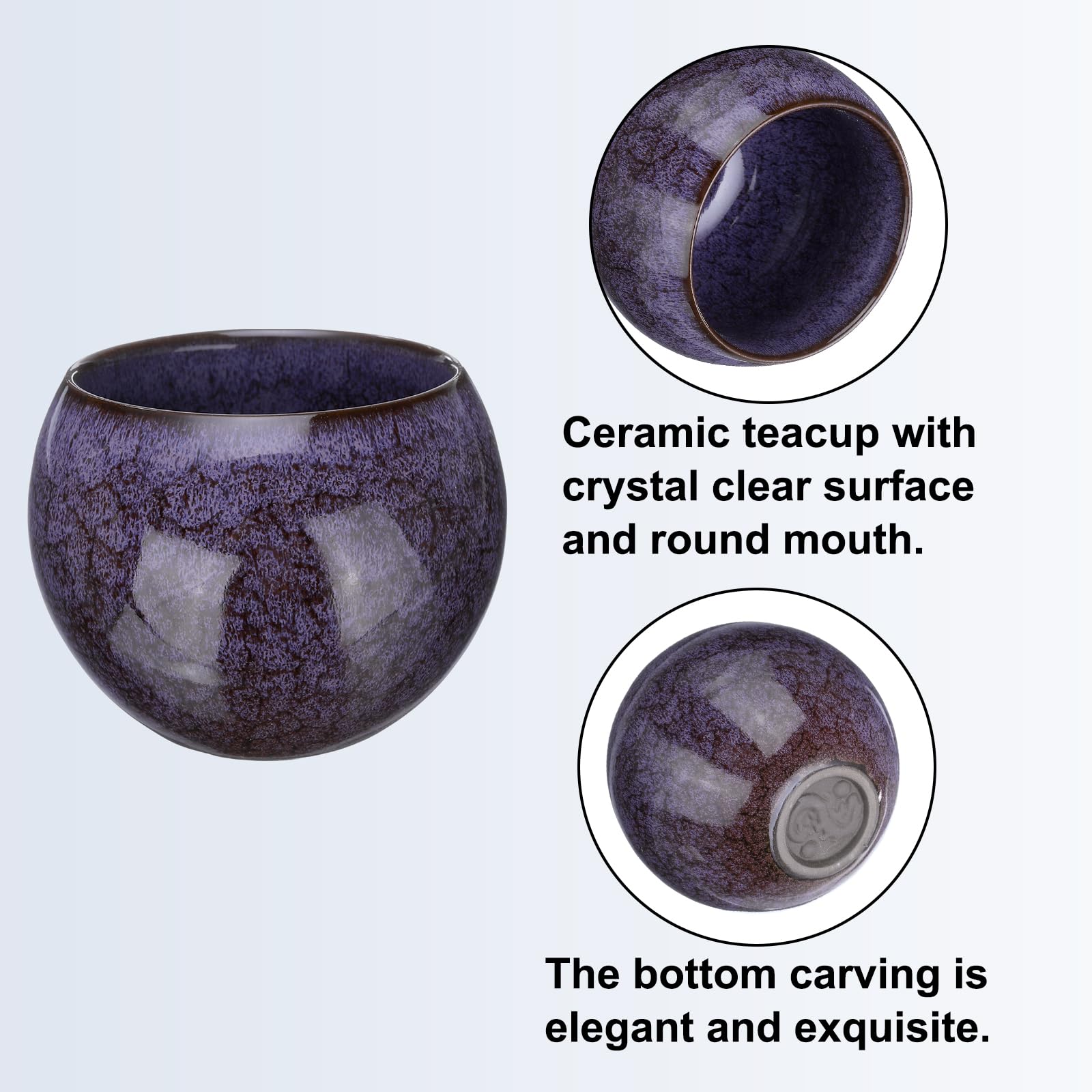 Handmade Kiln Change Ceramic Tea Bowl Set