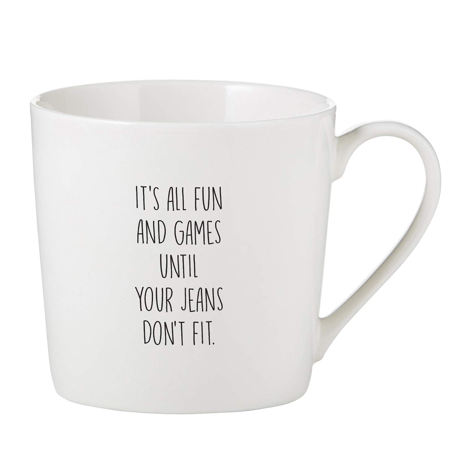 14-Ounce Bone China Coffee Mug with Humorous Quote