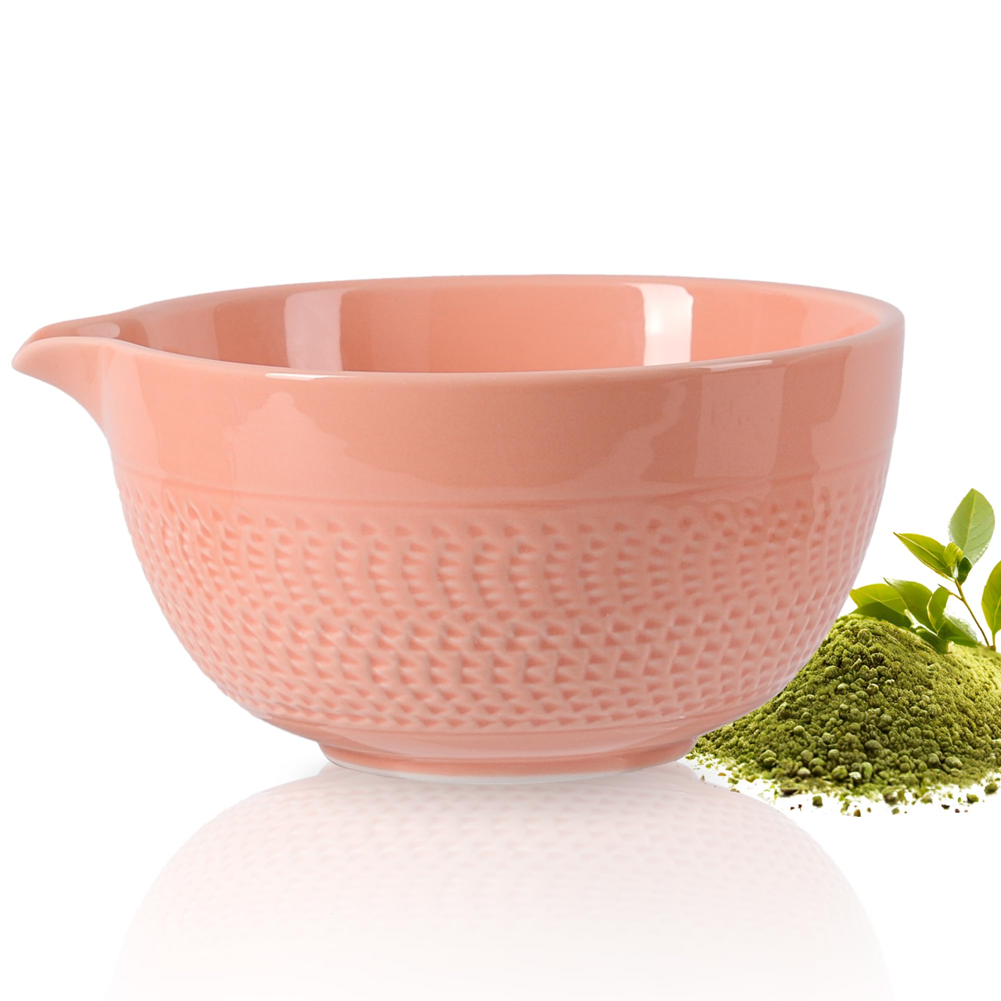 Ceramic Matcha Bowl with Pouring Spout
