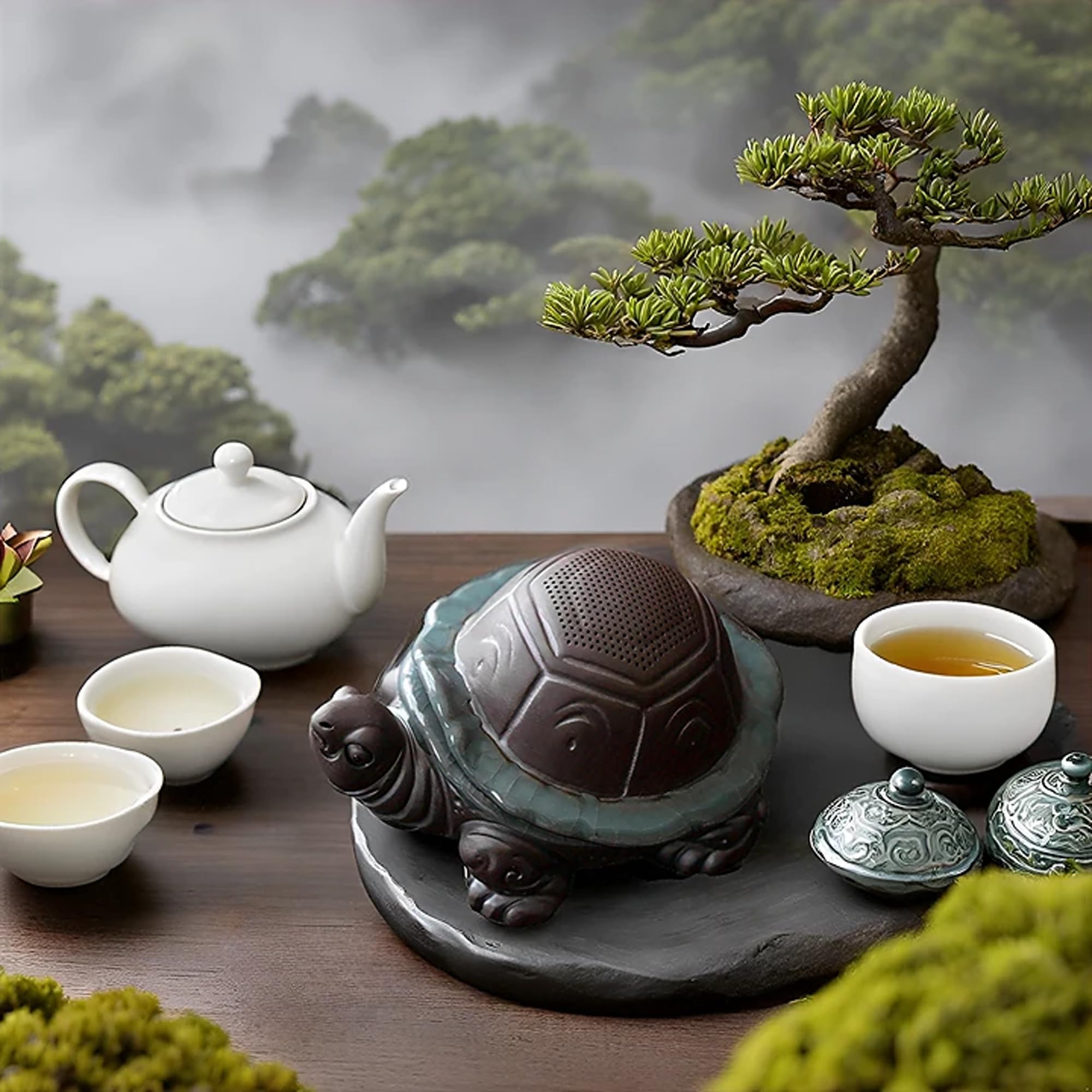 Ge Kiln Porcelain Tea Turtle with Built-in Tea Strainer for Tea Tray