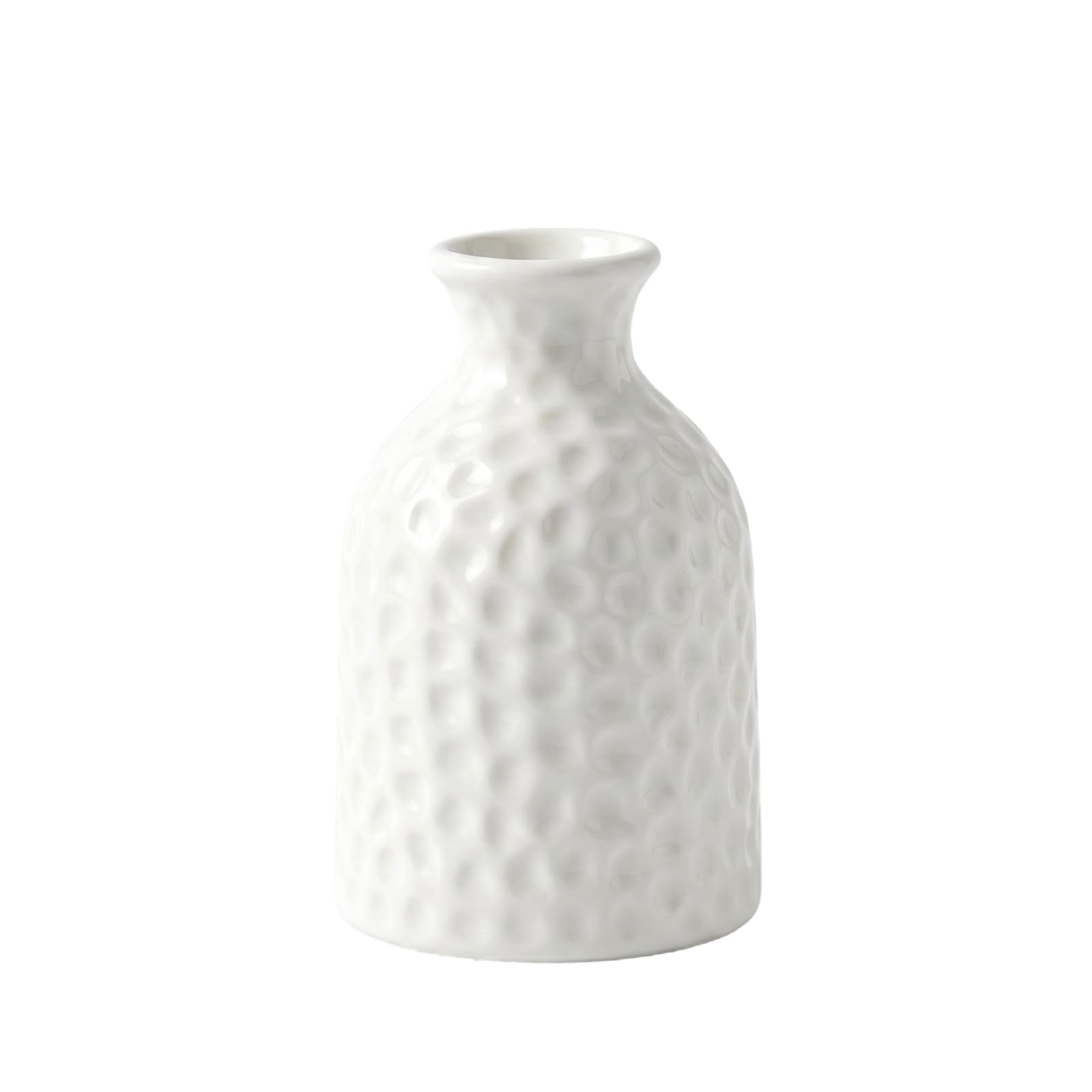 3-Inch Boho Textured Ceramic Mini Bud Vase with Honeycomb Surface