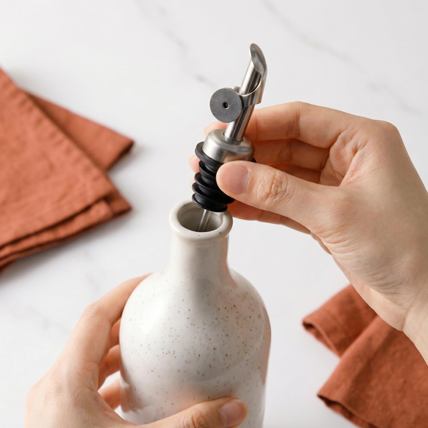 23-Ounce Ceramic Olive Oil Dispenser with Gravity Spout