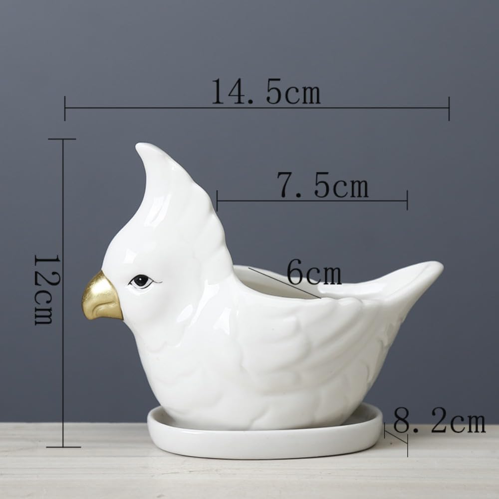 Creative Ceramic Bird Mask Flower Pot Planter for Succulents and Cactus