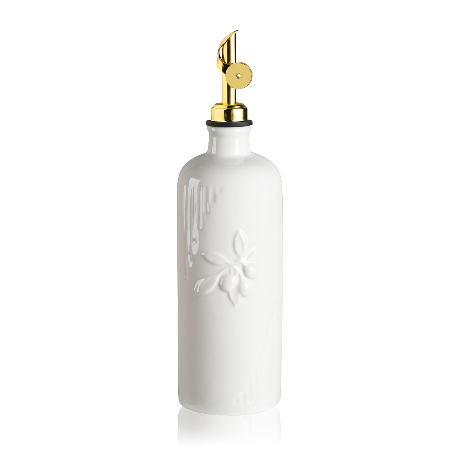 20-Ounce Ceramic Olive Oil Dispenser with Gold Spout