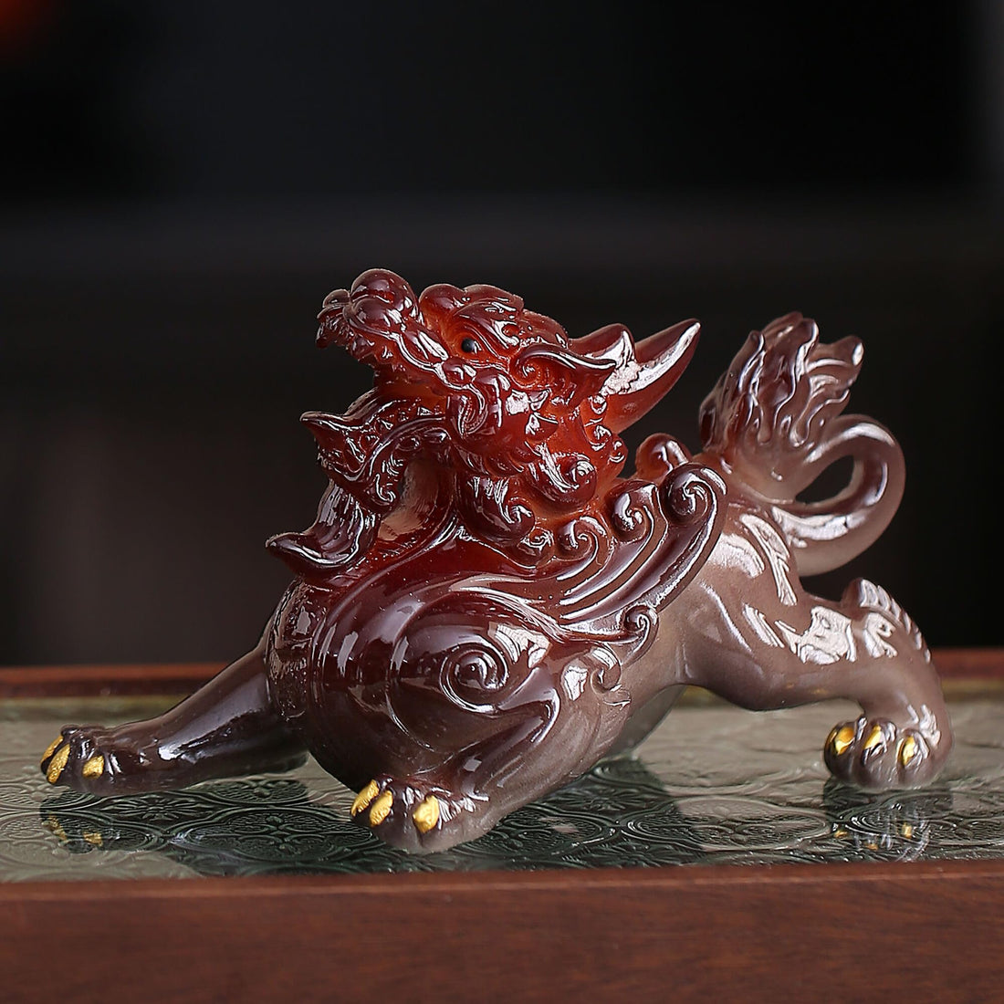 Color Changing Green Pixiu Tea Pet for Gongfu Tea Ceremony